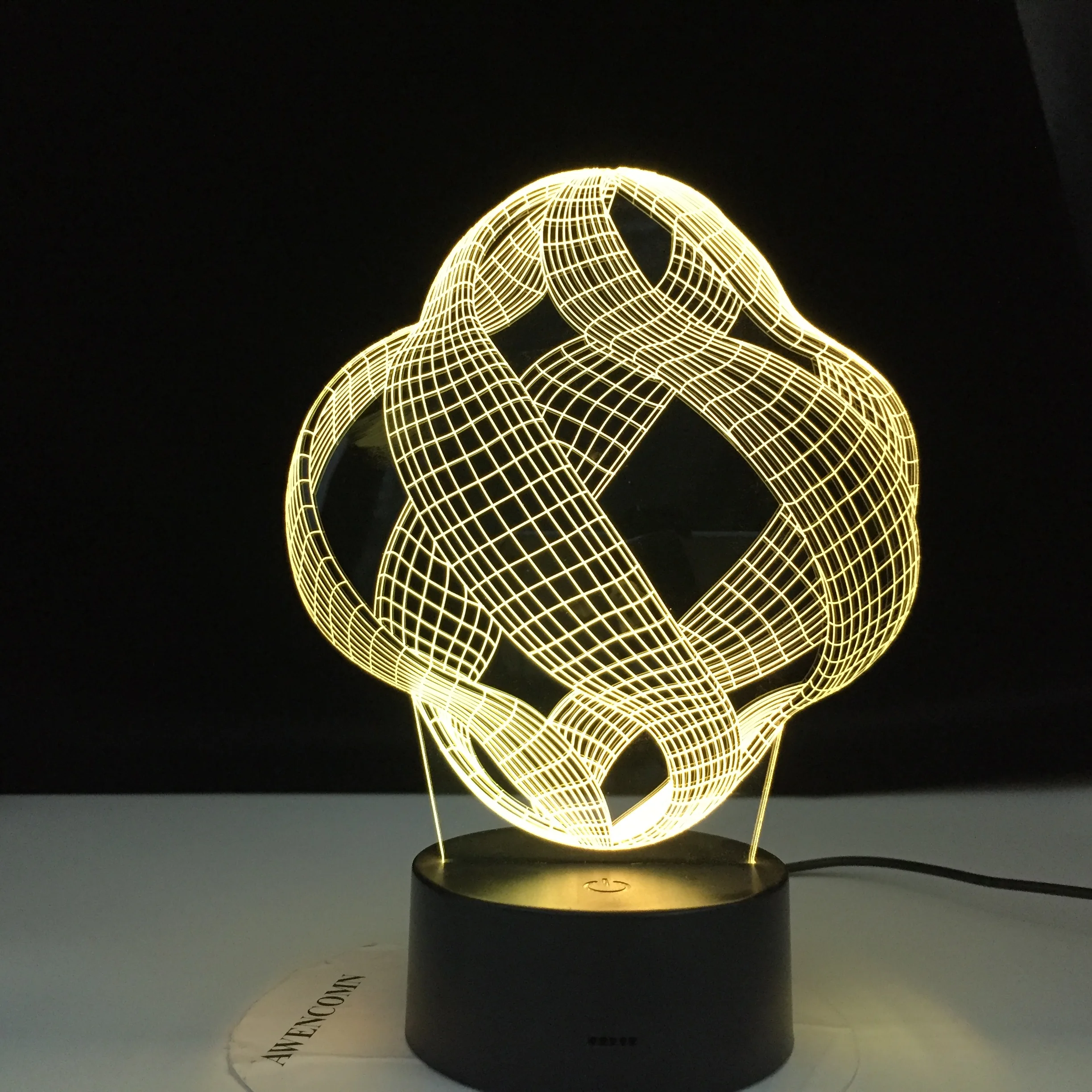 Абстрактная 3D светодиодный лампа 7 цветов Vision украшение сенсорная настольная USB