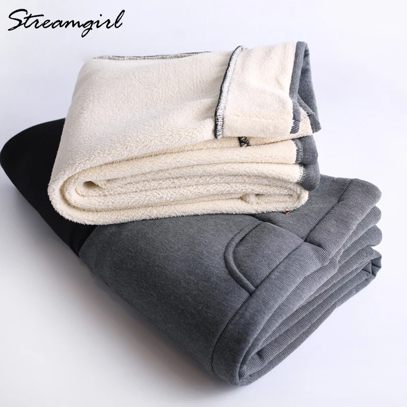 Streamgirl 8%Spandex Winter High Waist Leggings Plus Size Women Fleece Pants 6XL Warm Winter Leggings For Women Velvet Trousers