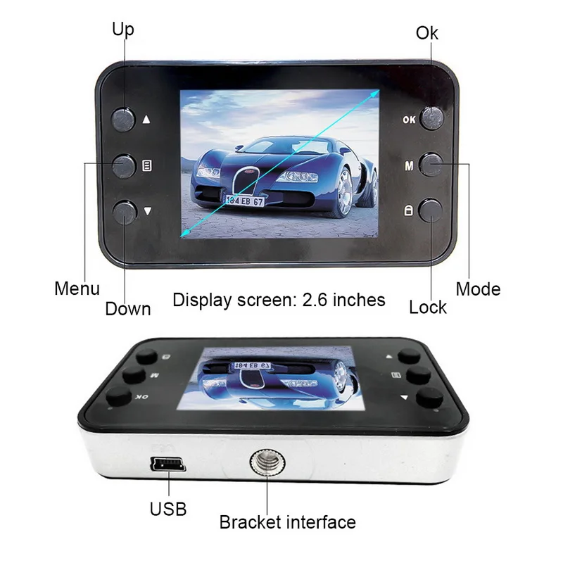 2,6 дюймов Автомобильная камера Dashboard Dash Cam FULL 1080P экран 170 градусов супер широкоугольная камера s рекордер DVR камера видео рекордер