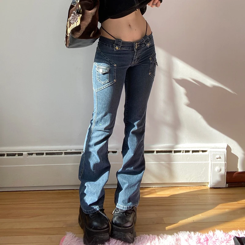 Low Waisted Y2k Denim Jeans Retro 