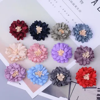 

5pcs/lot 4cm Fabric Flower Clothes Hats Shoes Decoration Flower DIY Hair Accessories Craft Handmade DIY Suppliers