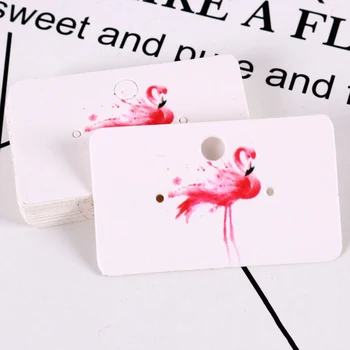 

100Pcs 5x3cm Paper Multi Color Cute Earring Pendant Personalized Card Jewelry Display Packing Card