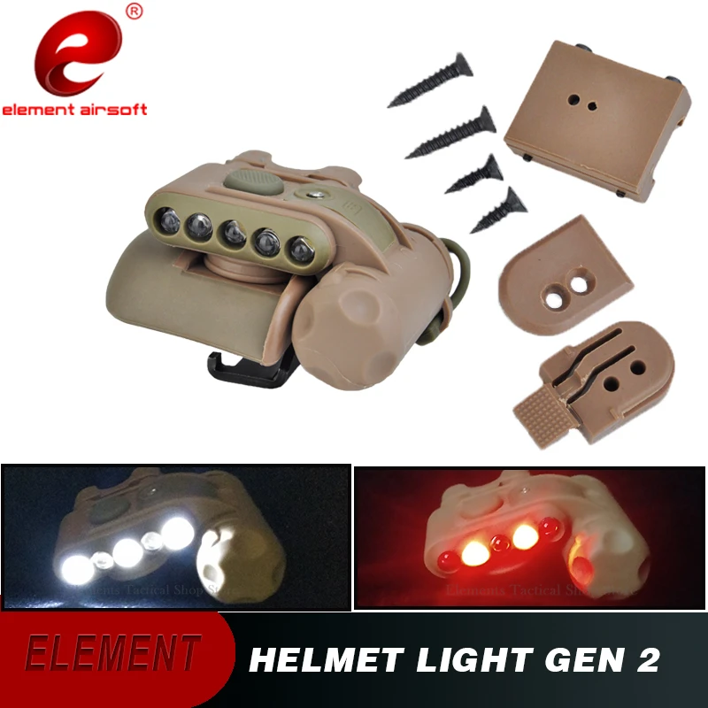 Element Airsoft Helmet Light Military Flashlight GEN2 Red White Lamp IR Laser Airsoft FAST Mich