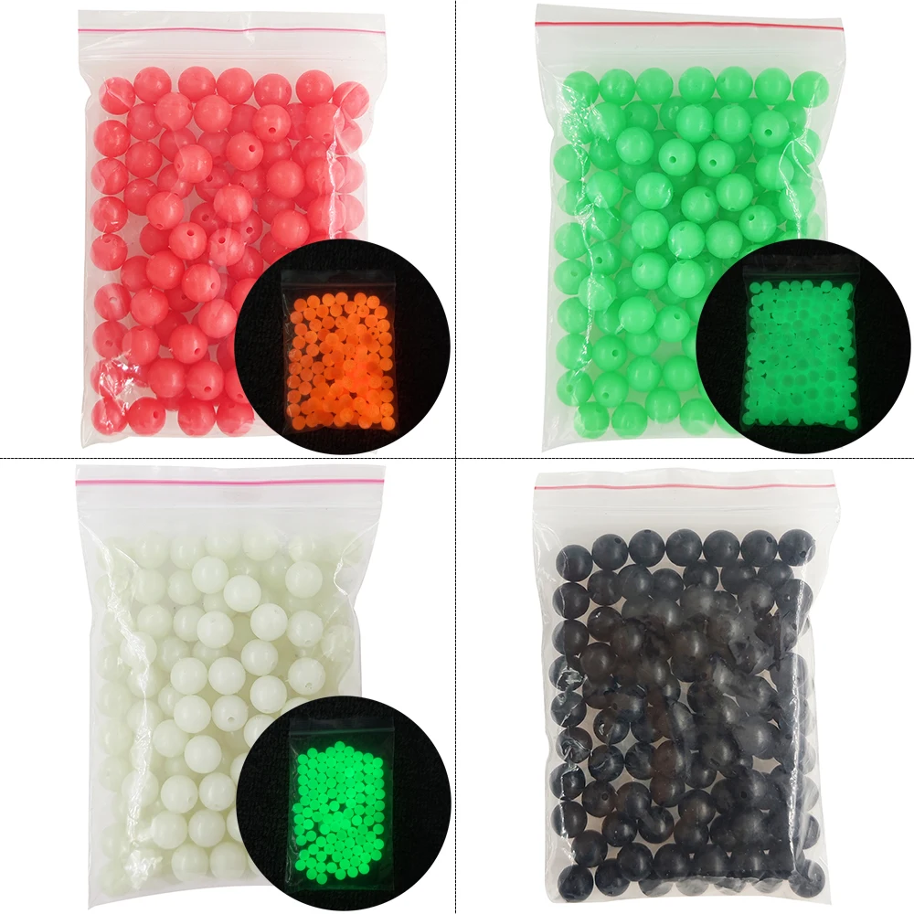 100pcs/pack Hard Round Fishing Beads Plastic Rig Beads 3mm-12mm