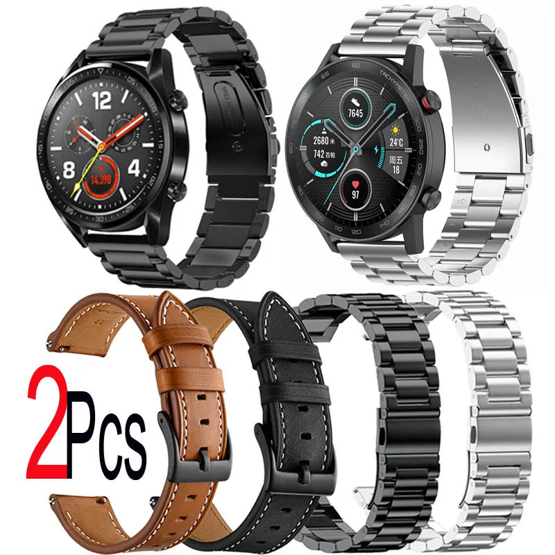Ремешок кожаный для Huawei Watch GT 2e 46 мм Pro Honor Magic 2 42 браслет из нержавеющей стали