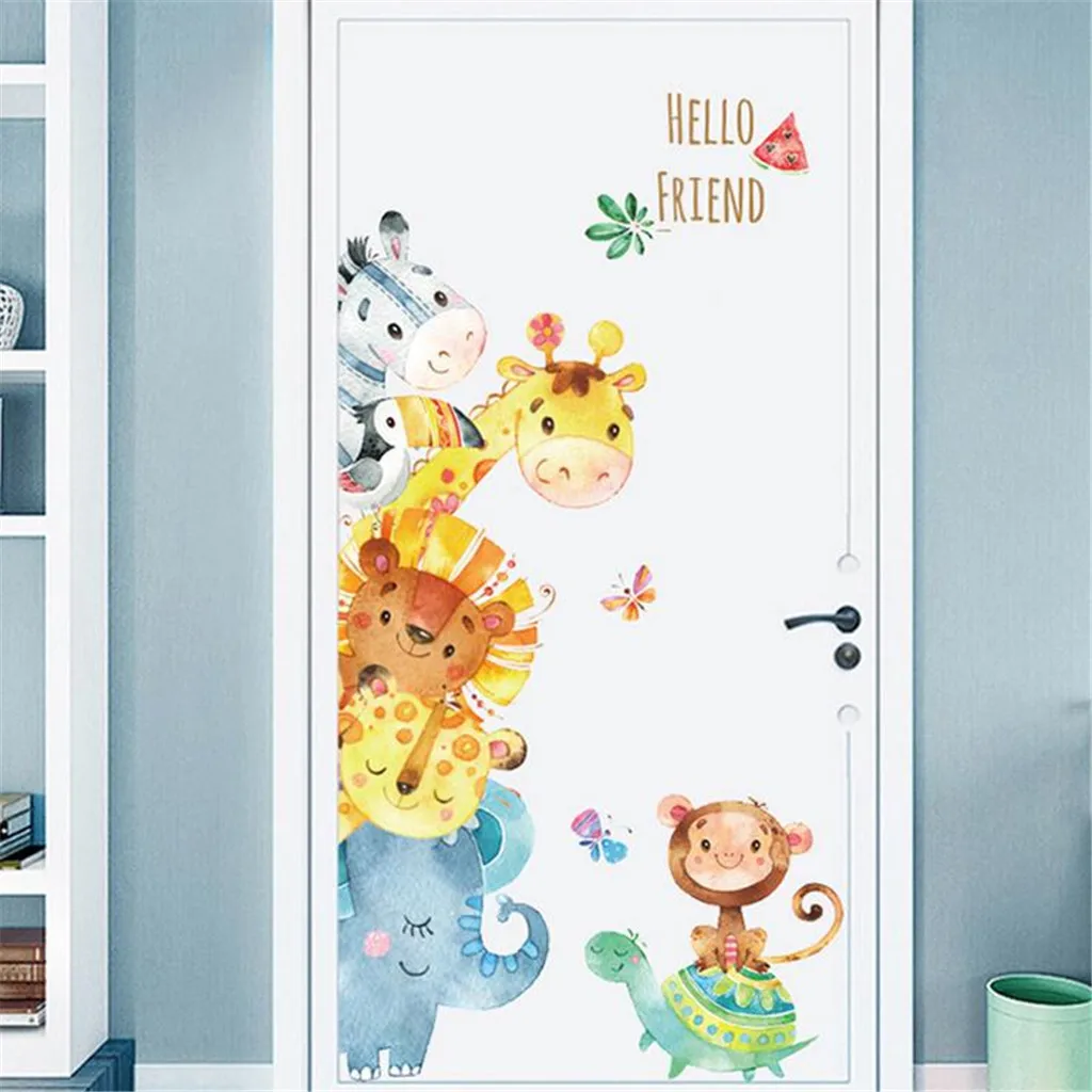

Cartoon Forest Branch Animal Owl Monkey Bear Deer Wall Stickers For Kids Rooms Boys Girls Children Bedroom Home Decor #LR3