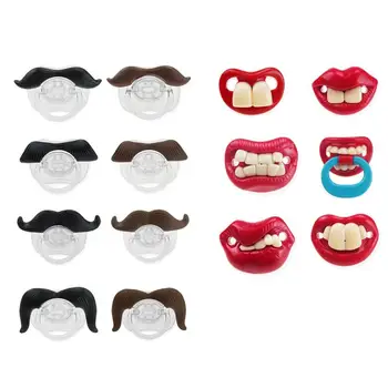 

Baby Funny Silicone Pacifier Strange Beard Series Food Grade Silicone Anti Crying Joke Orthodontic Nipples Christmas