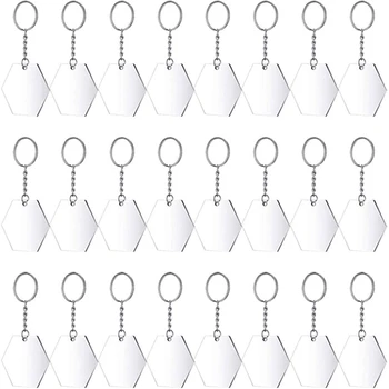 

Transparent Hexagon Transparent Set Discs Key Chains Clear Acrylic Keychain Pendant Keyring for DIY Projects and Crafts