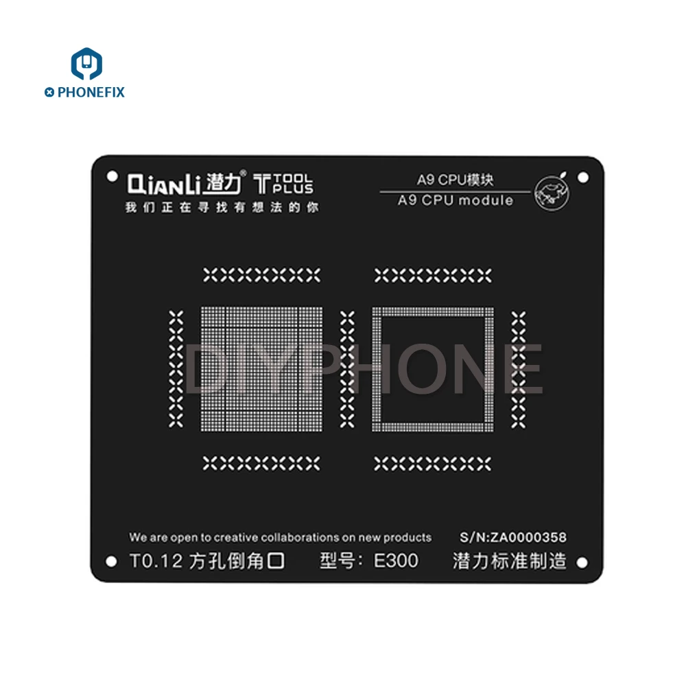 Трафарет Qianli 3D BGA черный для ремонта процессора iPhone A7 A8 A9 A10 A11 оловянная пластина