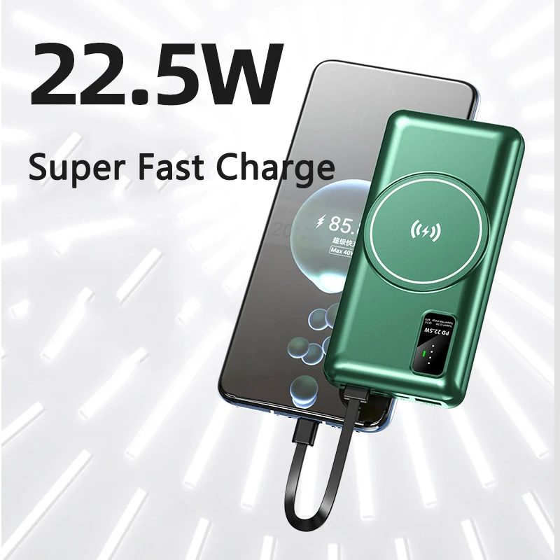 best power bank brand 20000mAh Magnetic Wireless Charger Power Bank for iPhone 13 12 Samsung Xiaomi Poverbank with Cable 22.5W Fast Charger Powerbank anker powercore 20000