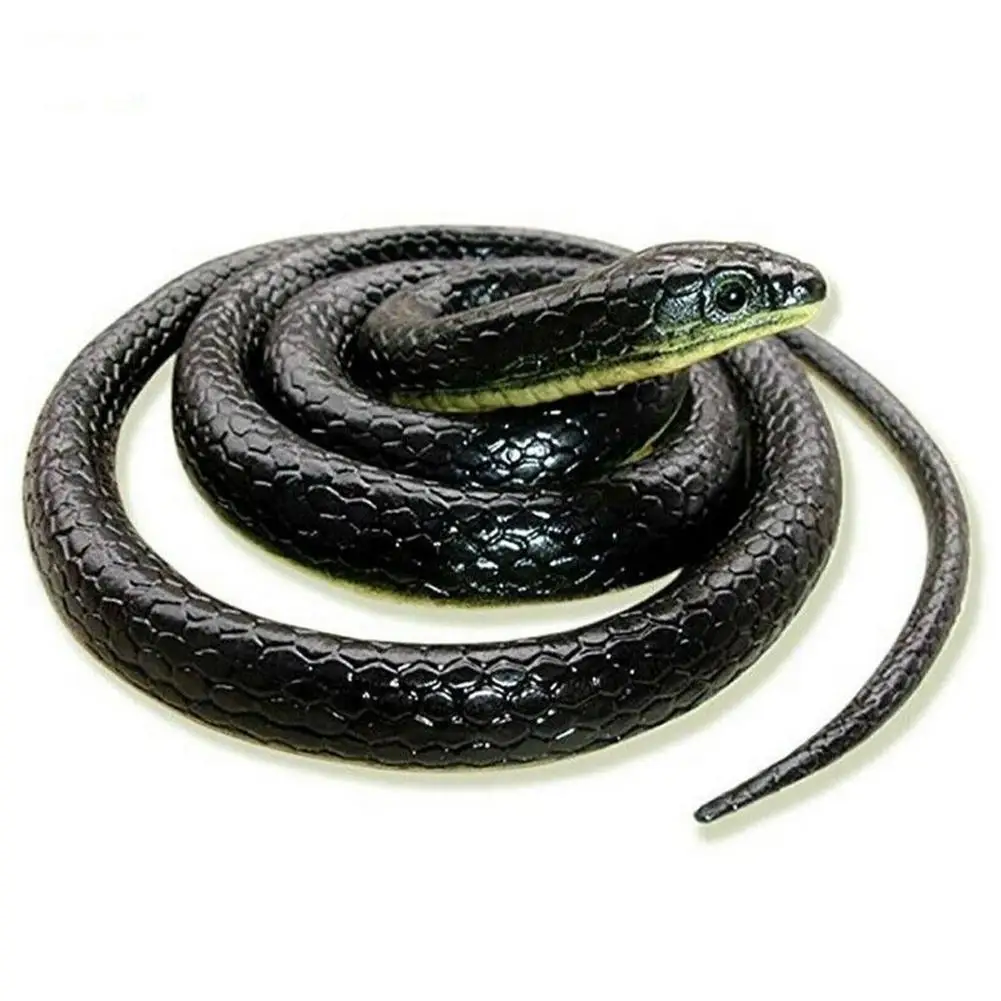 Focket Rubber Snake,130cm Long Realistic Soft Flexible Rubber Snake Garden Props Funny Joke Prank Toy as Great Gift for your friends 