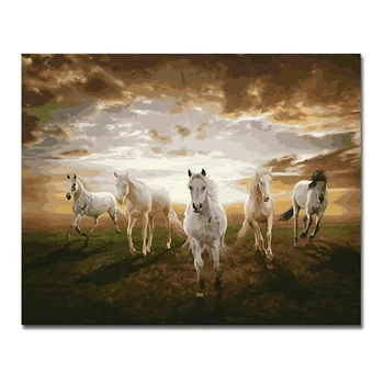 

Paint By Numbers Kits for Adult, DIY Canvas Painting for Adults Beginner-The Horse At Dusk