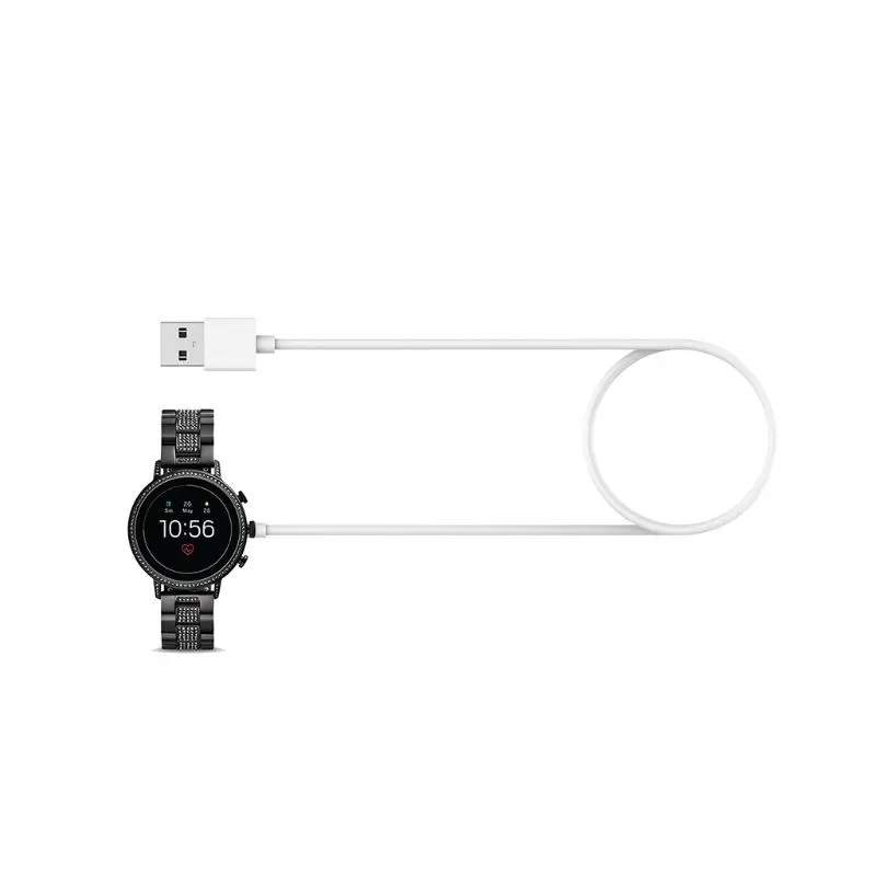 Caricabatterie Con Cavo Di Ricarica Magnetico Bianco Per Fossil Gen 4/5 Per Emporio Armani/Skagen Falster 2/Misfit Vapor 2 Watch