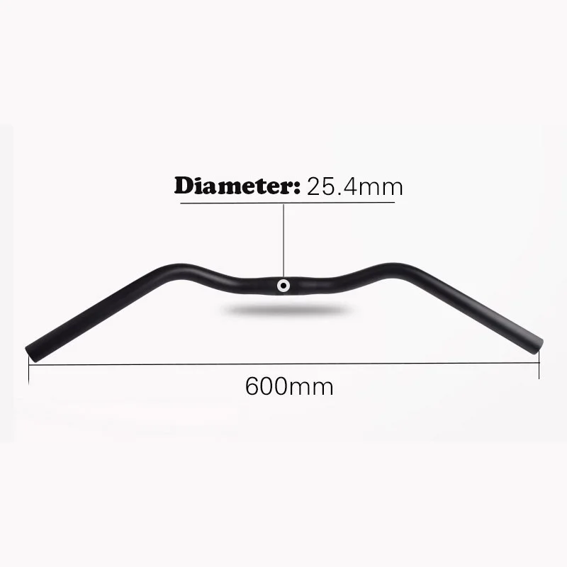 25.4x600mm Велосипед ласточка руль M Тип алюминиевый сплав 31,8*680 мм черный ретро комфорт город Запчасти для шоссейного велосипеда высокого качества - Цвет: 25.4x600mm