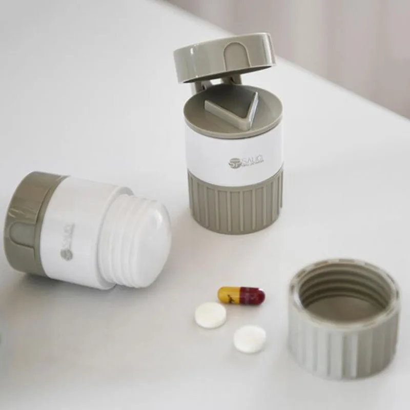 4 In 1 Portable Pill Case Medicine Splitter Powder Pastillero Grinder Cutter Box Storage Drug Container Pillbox | Дом и сад
