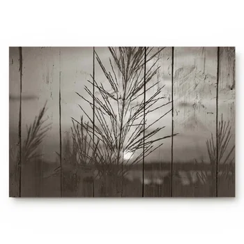 

Wood Grain Sunset Plant Silhouette Kitchen Floor Bath Entrance Rug Mat Absorbent Indoor Bathroom Decor Doormats