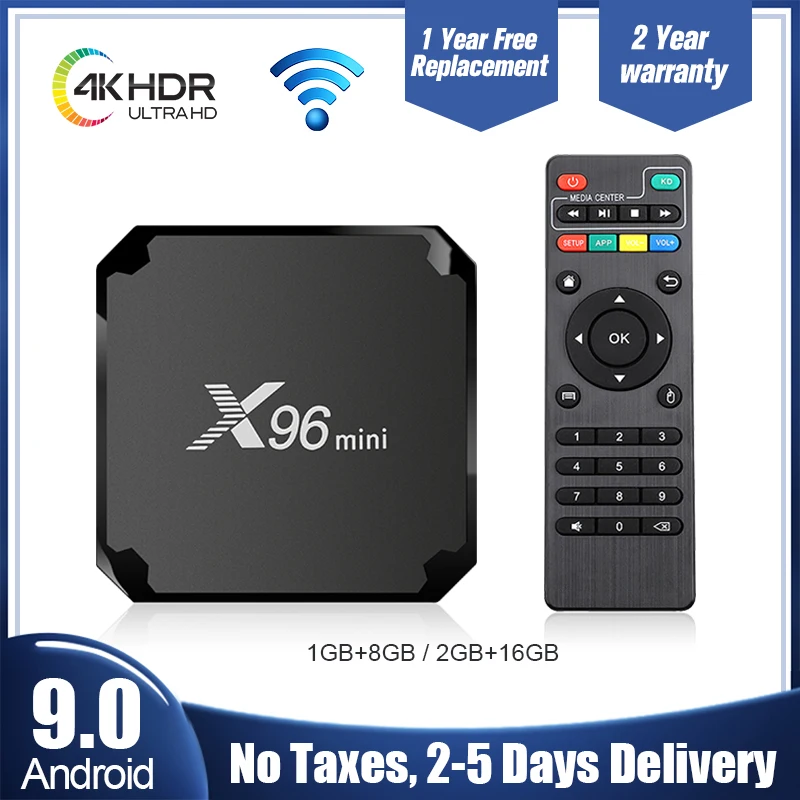 X96 Mini TV Box Android 9.0 2020 Amlogic S905W Quad-Core Full HD 1080P 3D Smart TV 4K Media Player Android TV Set-Top BOX X96