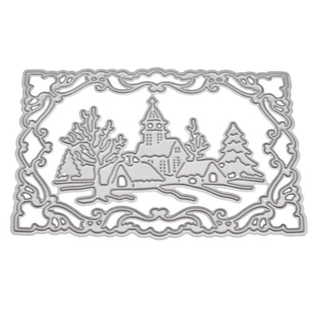 

Carbon Steel Christmas Castle Scrapbooking Cutting Dies Frames For DIY Embossing Card Making Tree Dies