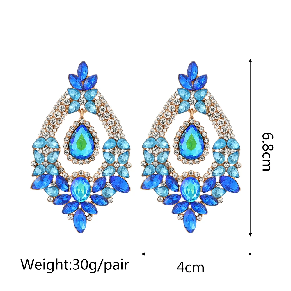 Ztech Blue Series Cute Crystal Earrings Women Popular Europe Style Korean Jewelry Geometric Christmas Gifts Wholesale Pendientes