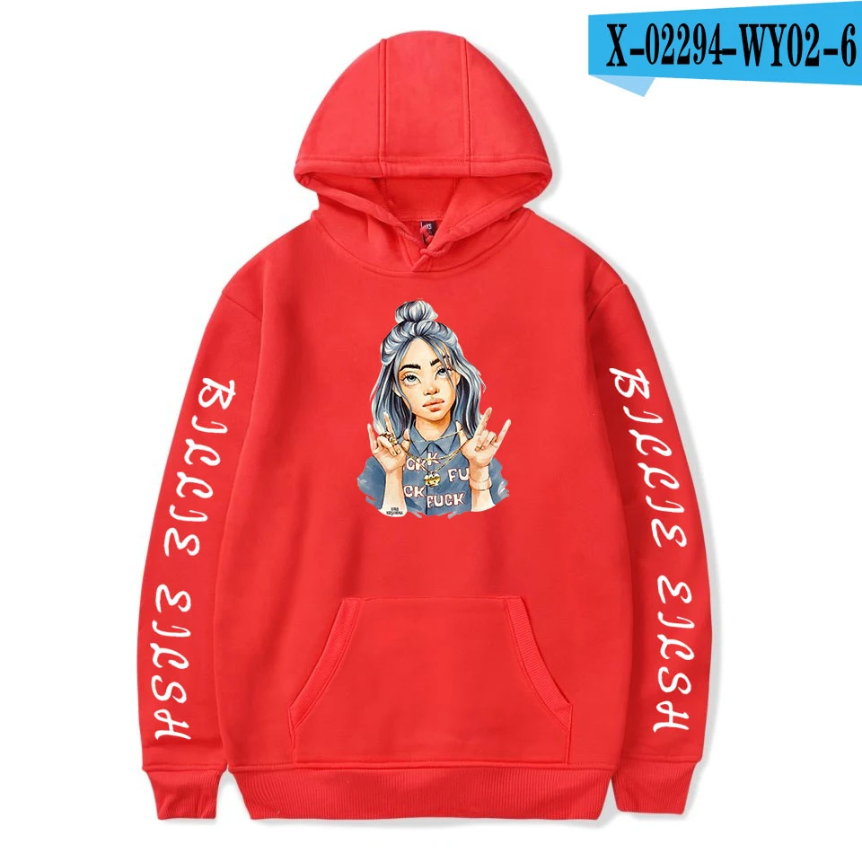 As picture Новая популярная модная Толстовка Billie Eilish, женская и мужская толстовка, пуловер на осень и зиму для мальчиков и девочек, удобная Черная куртка - Цвет: As picture