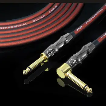 

Electric Guitar Bass Audio Cable Line Connector Straight To Right Angle Plug Instrument Noise Reduction Shield Guitar Wire 20AWG