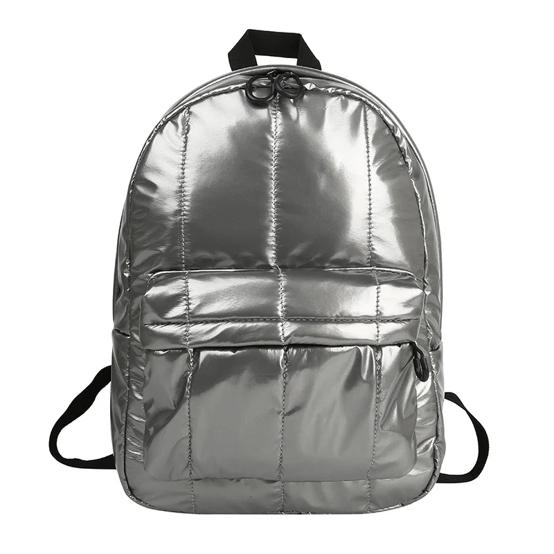 

Women Backpack Female Travel Waterproof Nylon Glossy School Backpacks Girls Reflective Silver Bag mochilas mujer 2020 B162