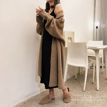 

Elegant Women Sweater Thick Long Warm Cardigan Winter Spring Coat Knitted Fashion Sweaters Cardigan Computer Knitted Casual Full