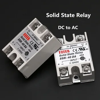 

Solid State Relay DC control AC SSR 10DA 25DA 40DA SSR without plastic cover 3-32V DC TO 24-380V AC SSR