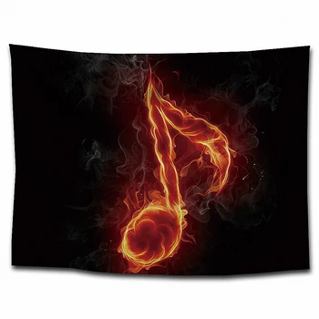 

Big Musical Notes Hip Hop Rock Retro Polyester Tapestry Wall Stickers Rock Reggae Flags Banners Hanging Paintings Wall Decor H