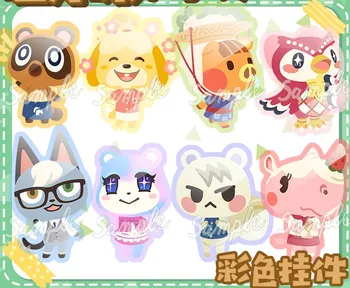

2020 New Animal Friends Association Key Chains Anime Animal Crossing Keychain Double-sided Acrylic Pendant Key Rings Gifts