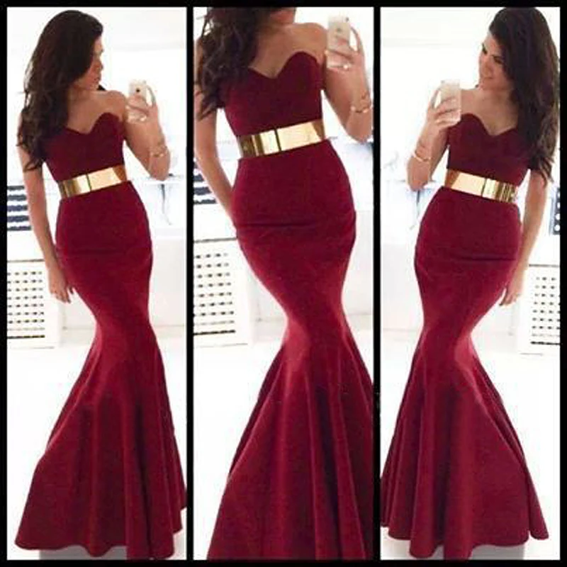 golden and maroon gown
