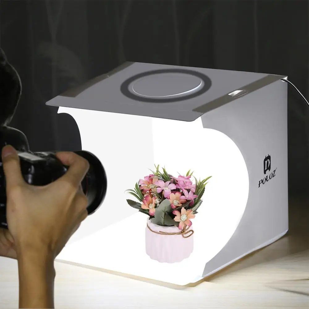 

PULUZ 20Cm Mini LED Ring Light Box Lightbox Photo Studio Box Photography Light Studio Box Kit & 6 Color Backdrops