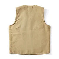 OK0403 Lamb Fleece Vest Men Winter Thicken Sport Outwear Keep Warm Zipper Pocket Decoration Solid Color Waistcoat 2