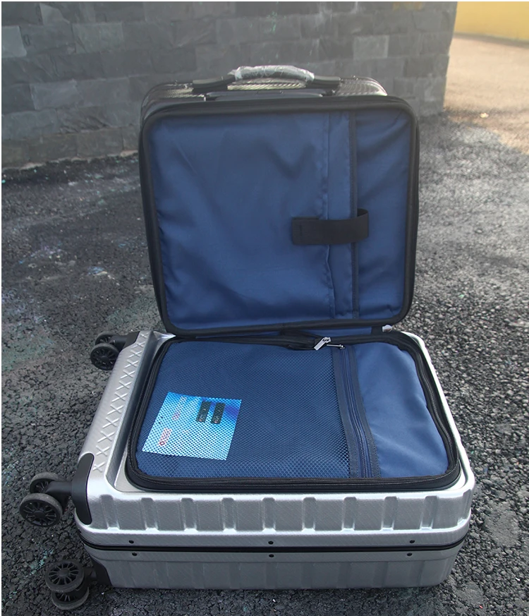 Алюминиевый каркас багажный с сумкой для ноутбука, чехол на колесиках, Модный чехол для путешествий из поликарбоната, чехол на колесиках