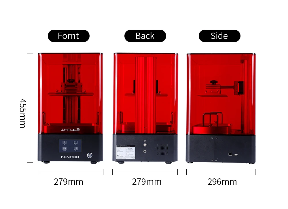 NOVA3D Whale 2 4K 3D Printer 8.9 inch MONO for Jewelry Dental Rapid Prototyping LCD UV Resin 3d Print MSLA 3D Prints Kits