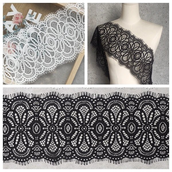 6 м/лот, качественная французская кружевная ткань для ресниц, сделай сам, декоративная мягкая кружевная отделка, ткань для платья, нижнее белье, бюстгальтер, кружево, тримминг, Текстиль