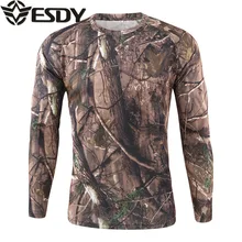 ESDY Мужская походная футболка, Осеннее быстросохнущее пальто для альпинизма, полиэстер, тактическая Однотонная футболка для кемпинга