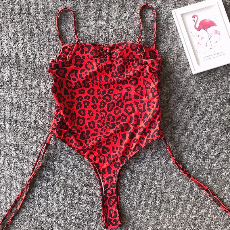 2020 New Sexy Solid One Piece Swimsuit Women High Waist Swimwear Cut Out Monokini Bandage Bathing Suits Beach Wear Swimming Suit