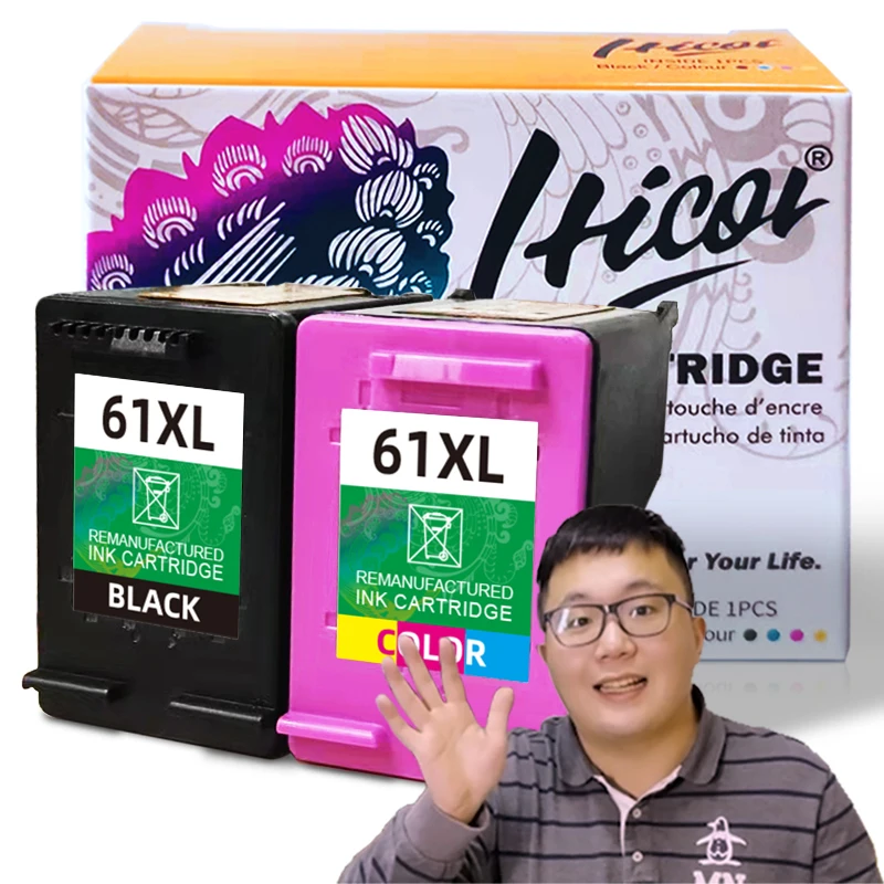 Sostituzione Delle Cartucce Di Inchiostro 61 Xl Riprodotte Hicor Per Cartucce Di Inchiostro Hp 61Xl 61 Xl Combinate Da Utilizzare Con Envy 4500 5530 5