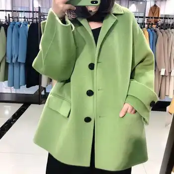 

Ms. Qiu dong brief paragraph coat coat about easing double-sided cloth popular female han edition wool coat wholesale