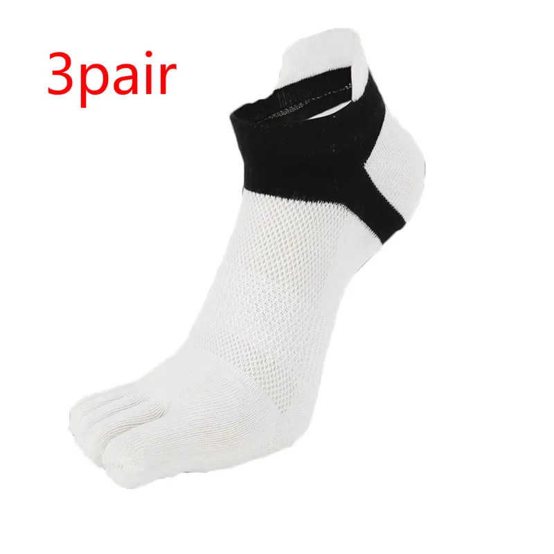 1/2/3 пары/партия, удобная обувь в сеточку носки с отдельными пятью пальцами ног сжатия носки для Для мужчин носки хлопковые носки цветные детские носки в стиле пэчворк забавные носки для девочек - Цвет: 3pair white
