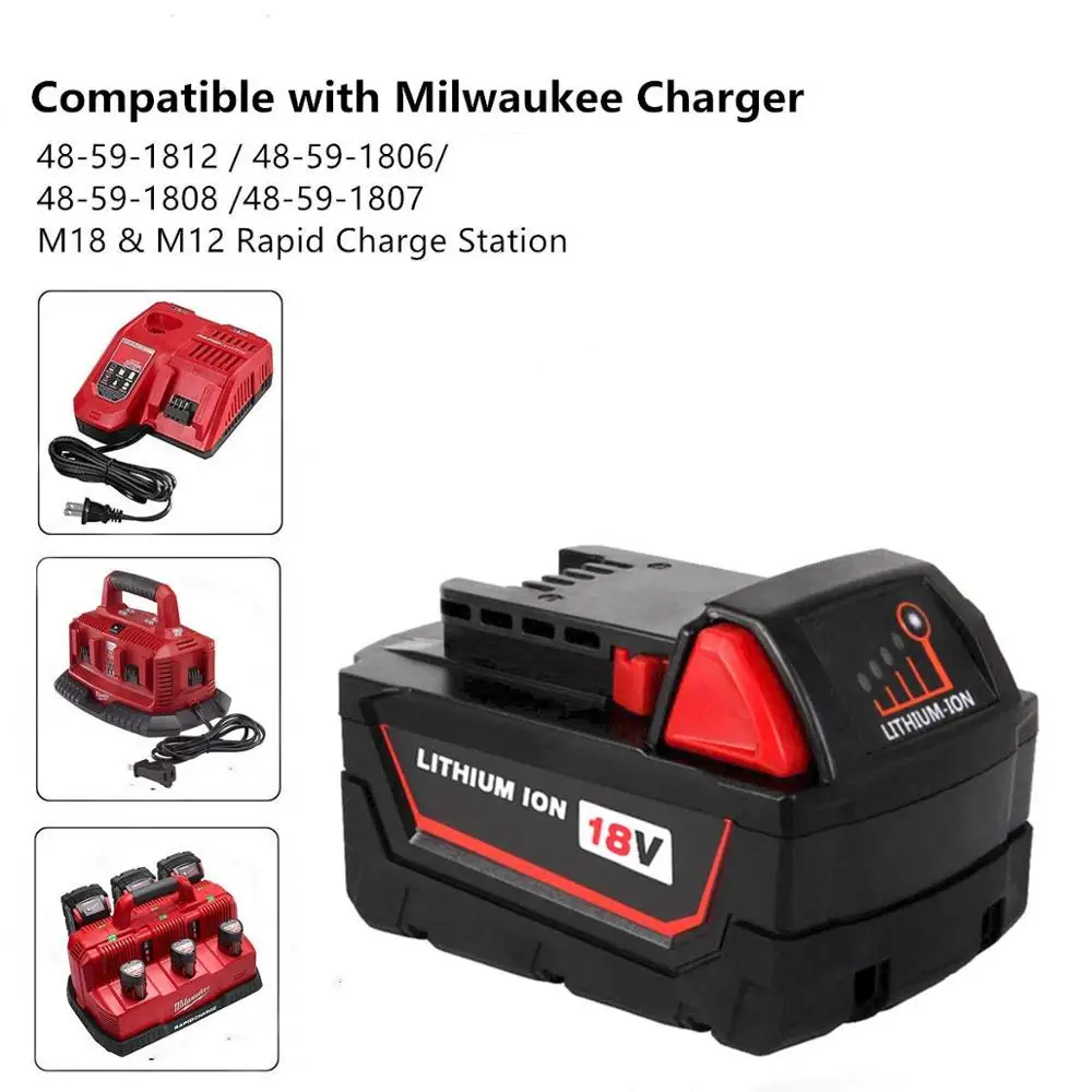 Waitley M18 18V 5.0Ah сменная литий-ионная батарея для Milwaukee M18 M18B 18v батарея совместима с M18B 48-11-1820