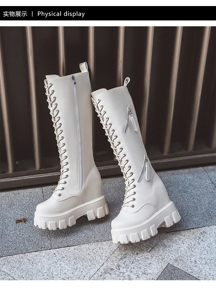 Women's Mid Calf Boots Round Toe Shoes Luxury Designer Booties Ladies Low Heels booties Lace Up Winter Footwear Boots-women
