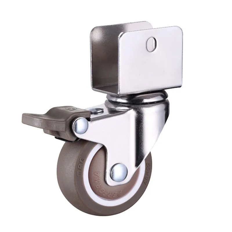 

1/4PCS Furniture Wheel Baby Bed Caster Cabinet Wheel Soft Rubber Rotating Caster Furniture Hardware Accessories