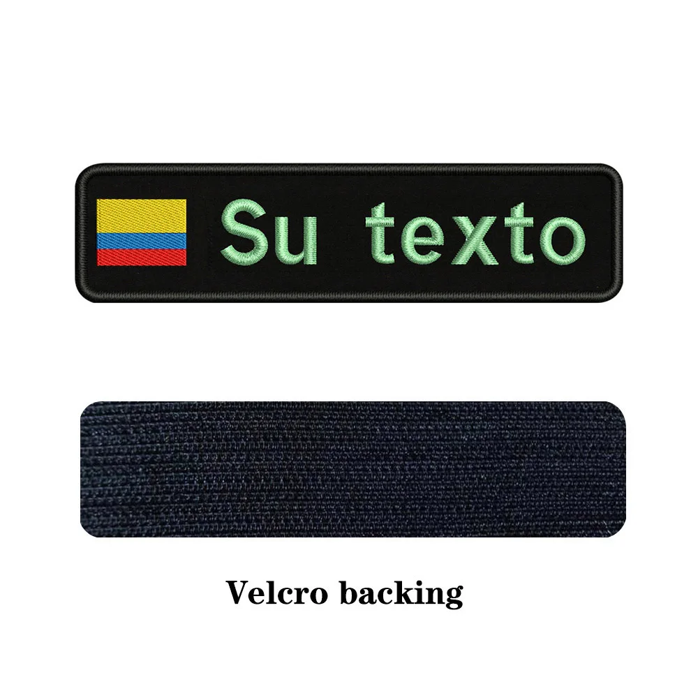 Light blue-Velcro Вышивка на заказ с национальным именем или заплатка с текстом 10 см* 2,5 см значок Утюг на или липучке Подложка для одежды брюки рюкзак шляпа - Цвет: Light blue-Velcro