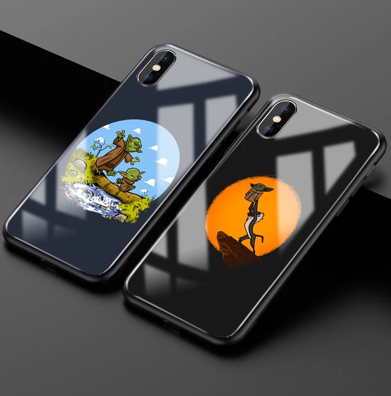Забавный ребенок Йода на заказ мягкий силиконовый чехол из закаленного стекла для телефона для apple iPhone 6 6s 7 8 Plus X XR XS 11 Pro Max для samsung s9
