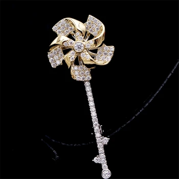 

Fashion Cubic Zirconia Rotatable Windmill Brooches for Women Crystal Brooch Pin Accessory Banquet Wedding Jewelry Broche Pins