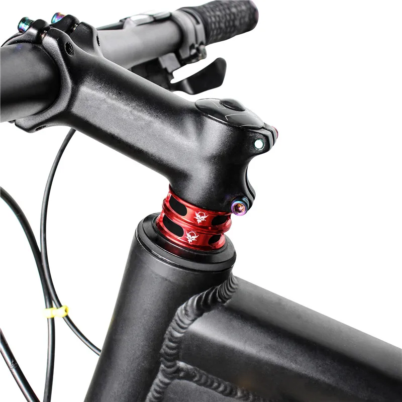 Bicycle Headset MUQZI Fixed Gear Headset Spacer Washer 28.6MM Ultralight Hollow Bowl Set MTB Road Bike Aluminum Alloy CNC Washer Accessories