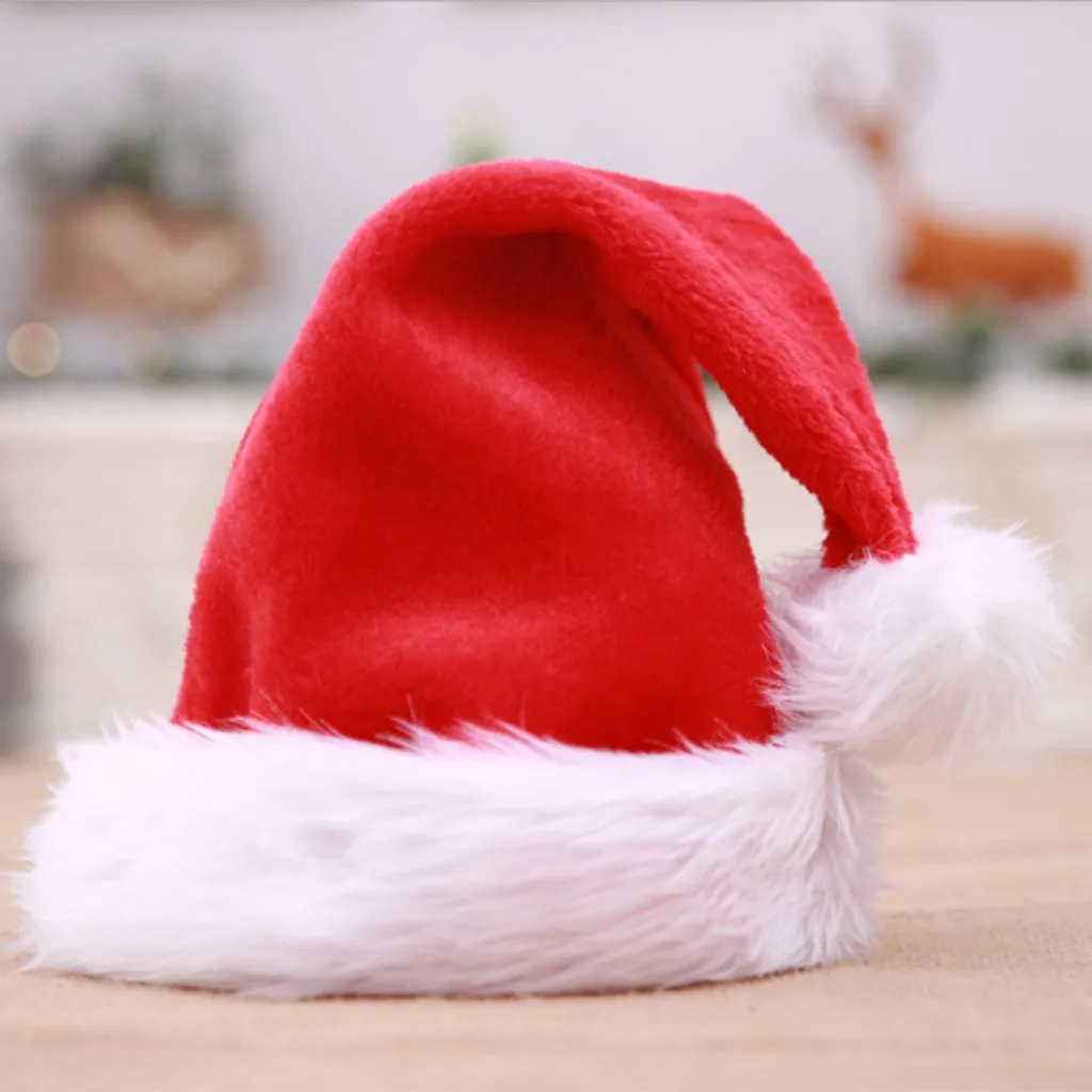 6 шт. Рождественская Шапка Красная Шапочка Санта-Клауса плюшевая Рождественская Шапочка рождественские украшения для дома шапка Санты Gorros De Navidad