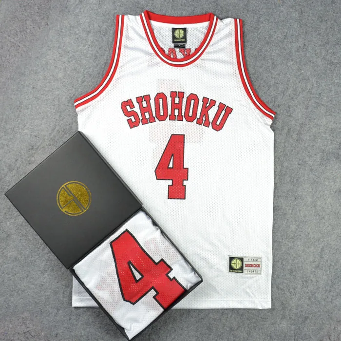 Dunk Shohoku средней школы № 4 Mitsui Хисаси Косплэй топ, жилет баскетбольная майка Джерси
